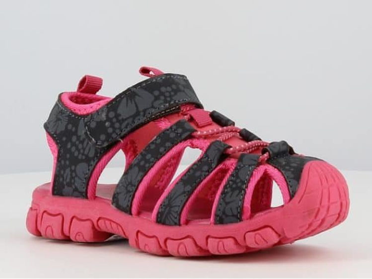 Picture of B145270 HIGH QUALITY GIRLS SANDALS BLK/ FUSCHIA